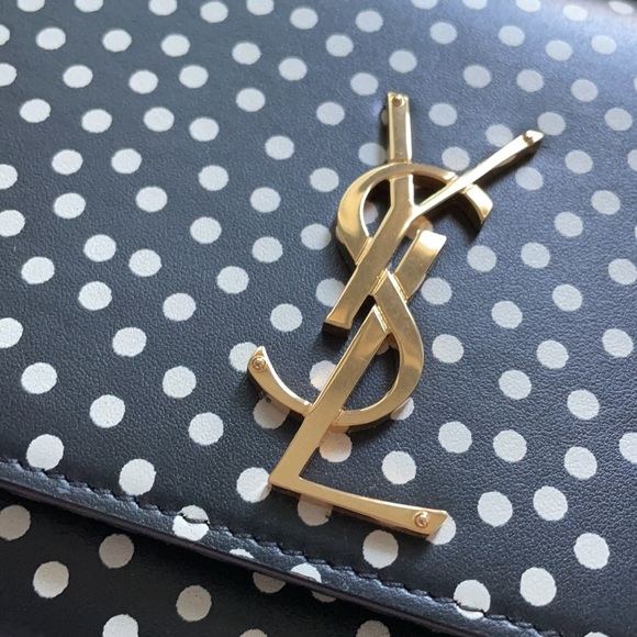 YSL Kate monogram polka dot black/cream shoulder bag ✨ final price ✨ 🎉HP🎉 - Picture 4 of 15